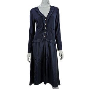 MUVEIL Women's Cardigan Sweater Dress layer Navy Size 38